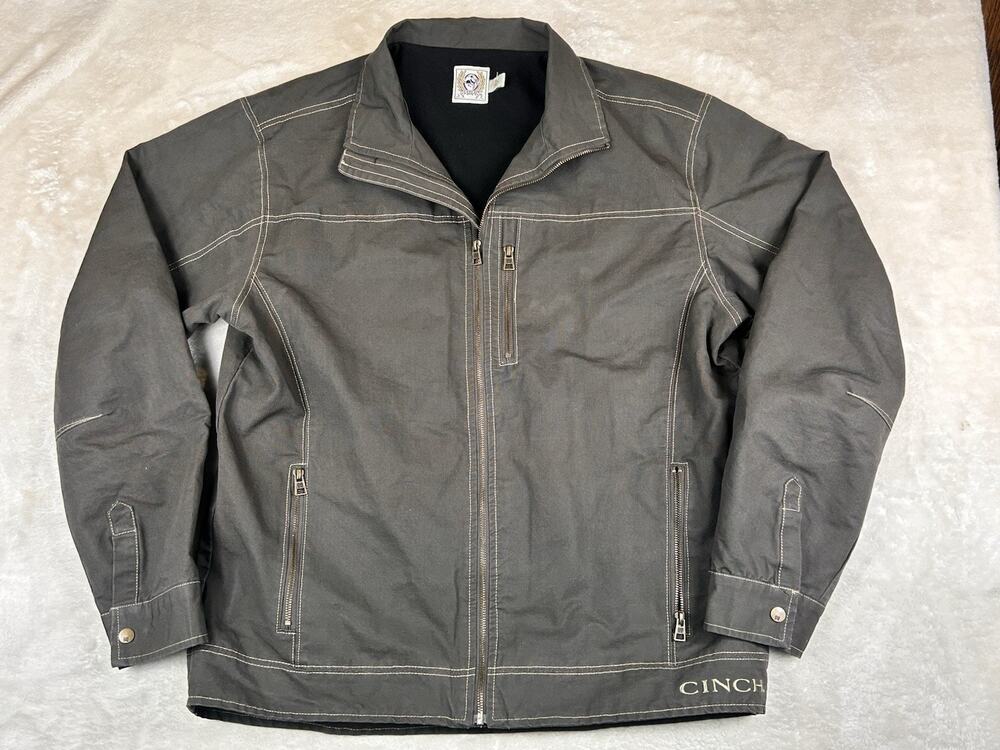 Cinch Western Jacket Men's Sz XL Brown Twill Canvas Heavyweight Cowboy Full Zip